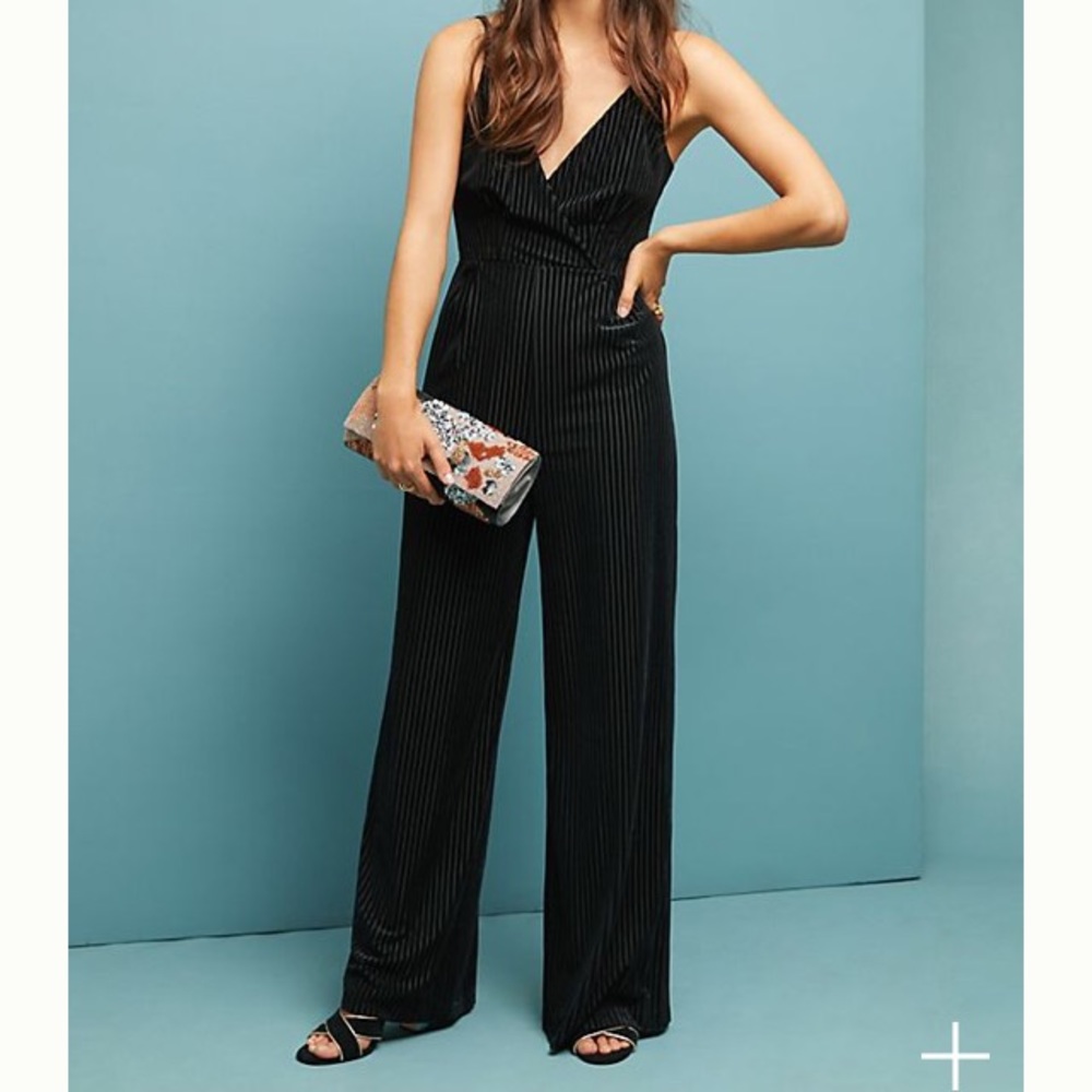 Rosalina Velvet Jumpsuit From Anthropologie